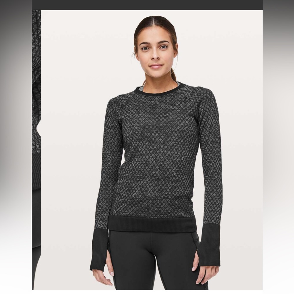 Lululemon Rest Less Pullover Long Sleeve Shirt in Black / Gray Sportswear Size 8